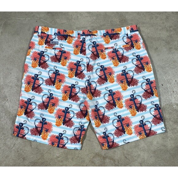 Hreski Shorts Mens 44 Multicolor Anchors Coral EUC - Picture 1 of 10
